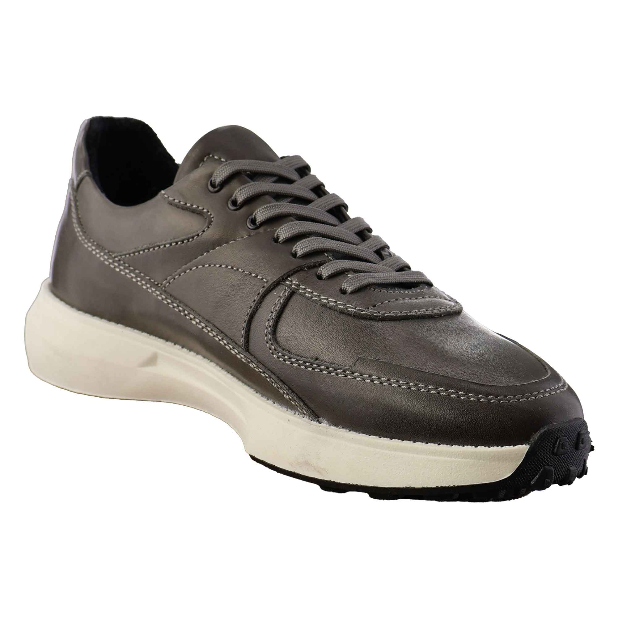 کفش اسپرت چرمی خاکستری