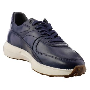 کفش کژوال مردانه چرم طبیعی سرمه‌ای