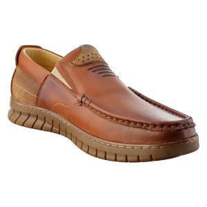 کفش کالج چرم مردانه قهوه ای روشن