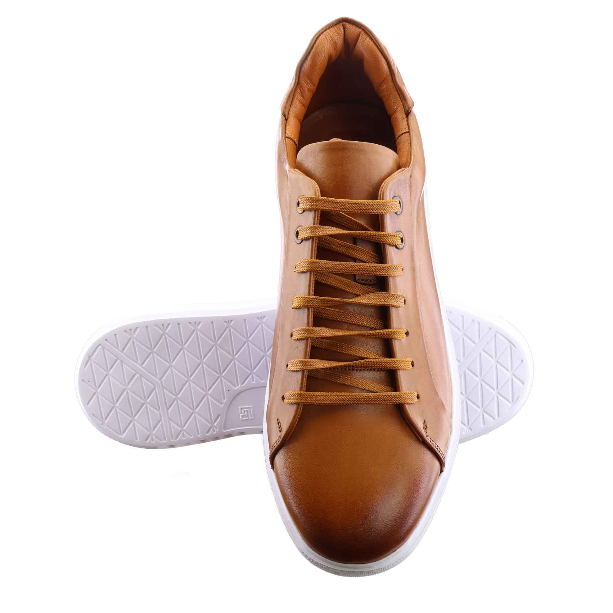 کفش مردانه چرم طبیعی قهوهای روشن